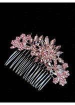 Абитуриентски кристален гребен за коса в цвят розово Pink Touch
